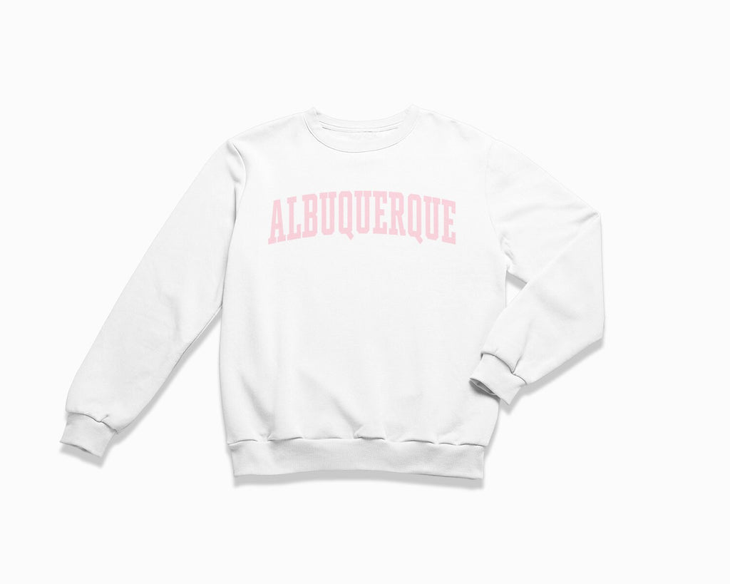 Albuquerque Crewneck Sweatshirt - White/Light Pink