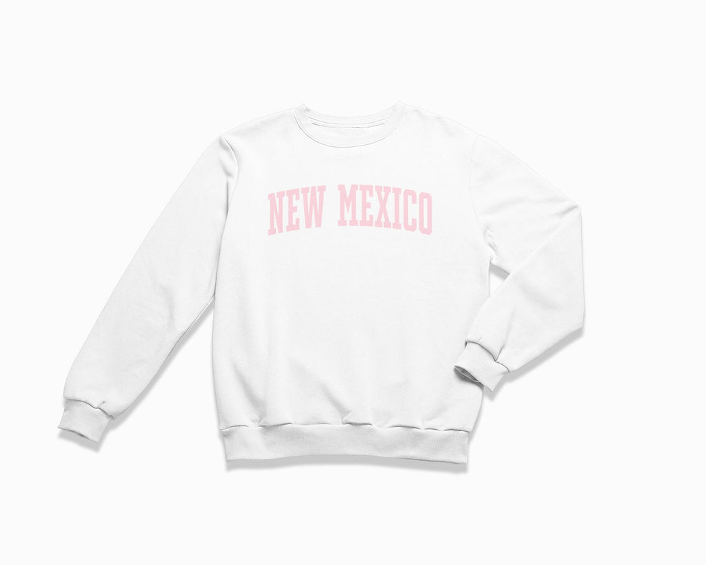 New Mexico Crewneck Sweatshirt - White/Light Pink