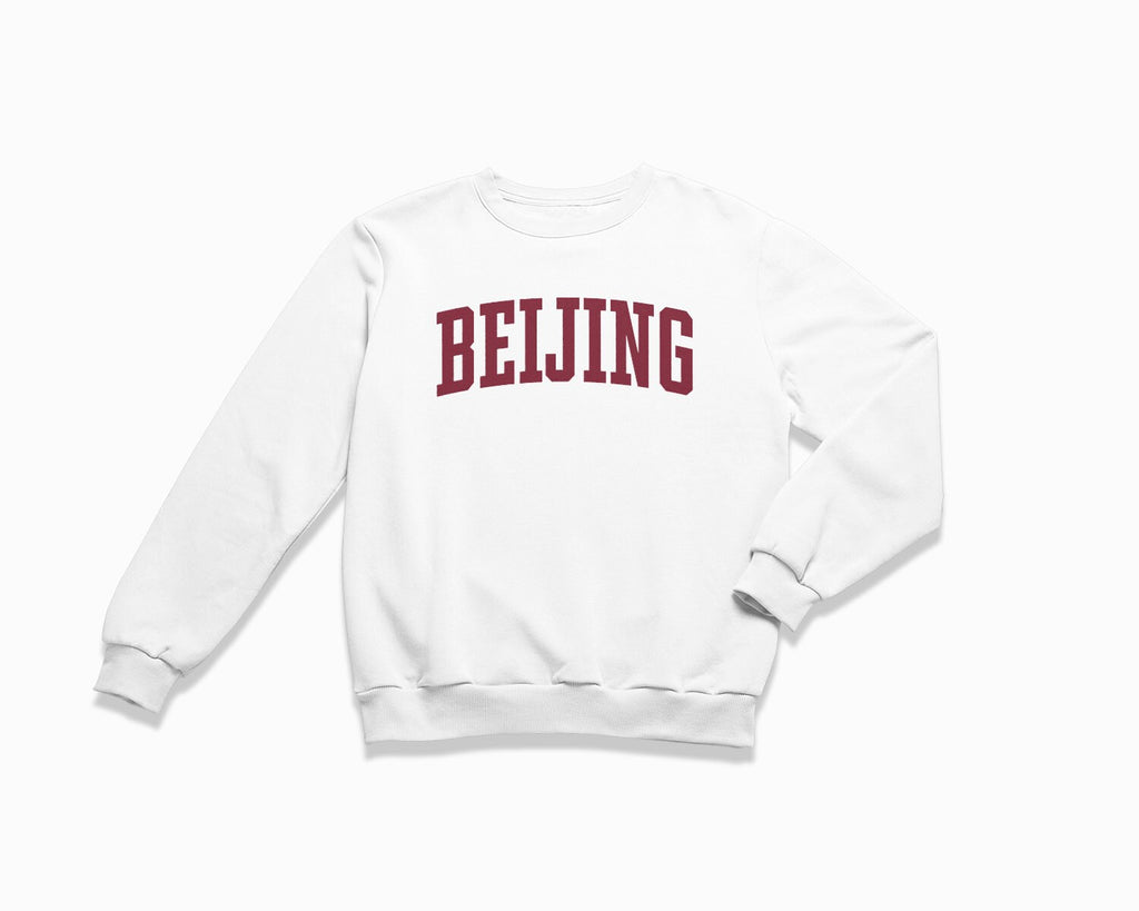 Beijing Crewneck Sweatshirt - White/Maroon
