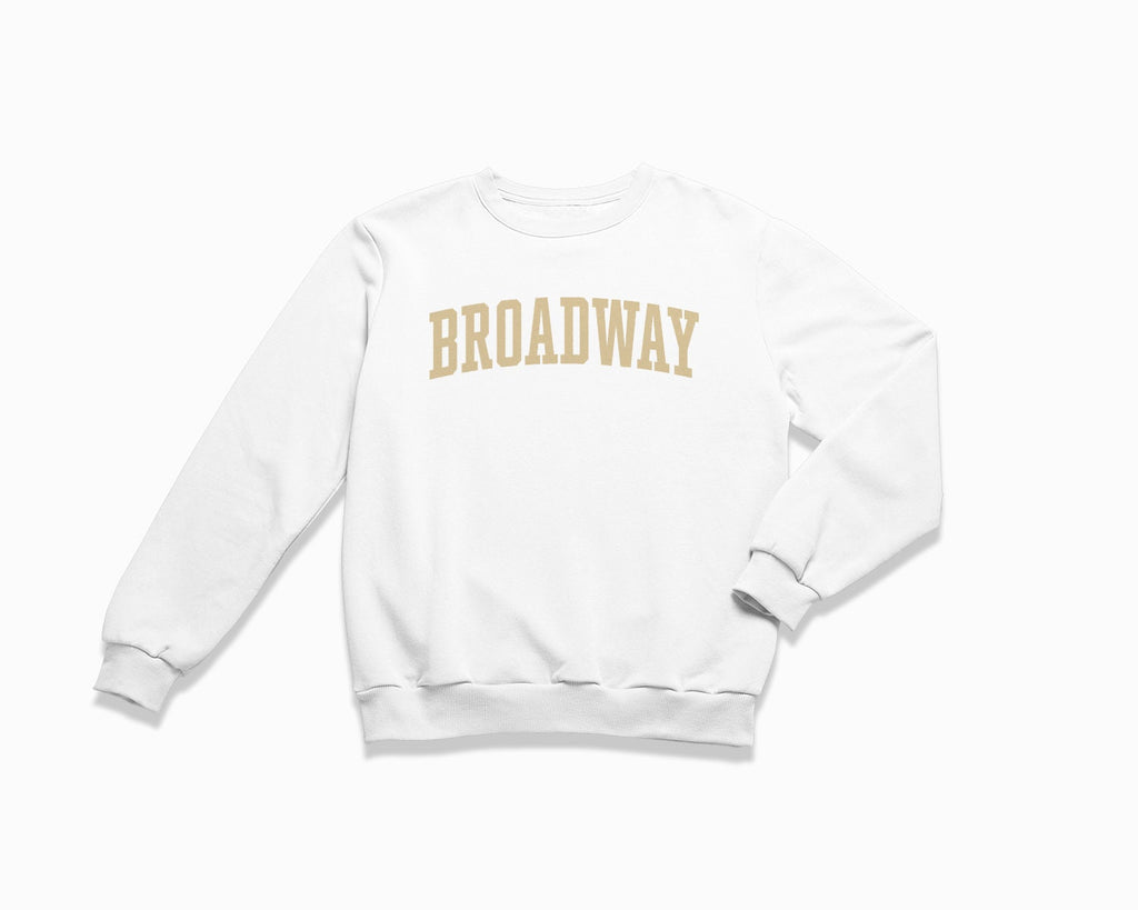 Broadway Crewneck Sweatshirt - White/Tan