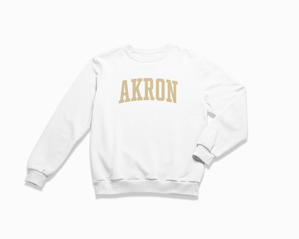 Akron Crewneck Sweatshirt - White/Tan