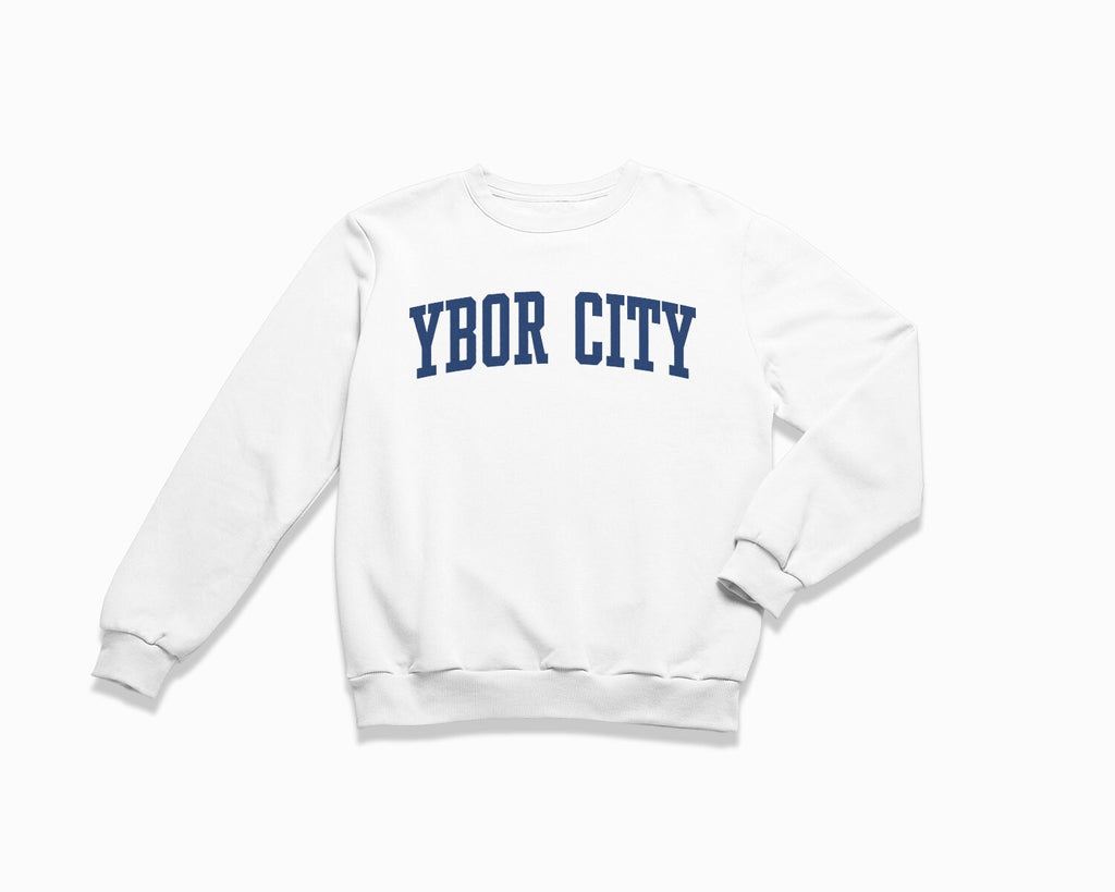 Ybor City Crewneck Sweatshirt - White/Navy Blue