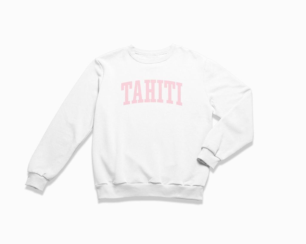 Tahiti Crewneck Sweatshirt - White/Light Pink