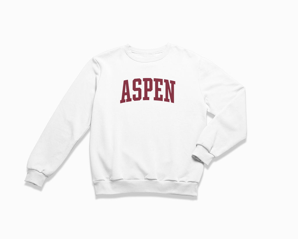 Aspen Crewneck Sweatshirt - White/Maroon