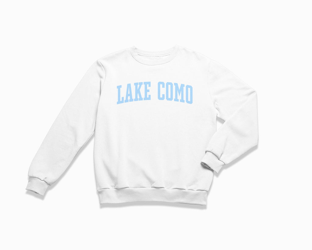 Lake Como Crewneck Sweatshirt - White/Light Blue