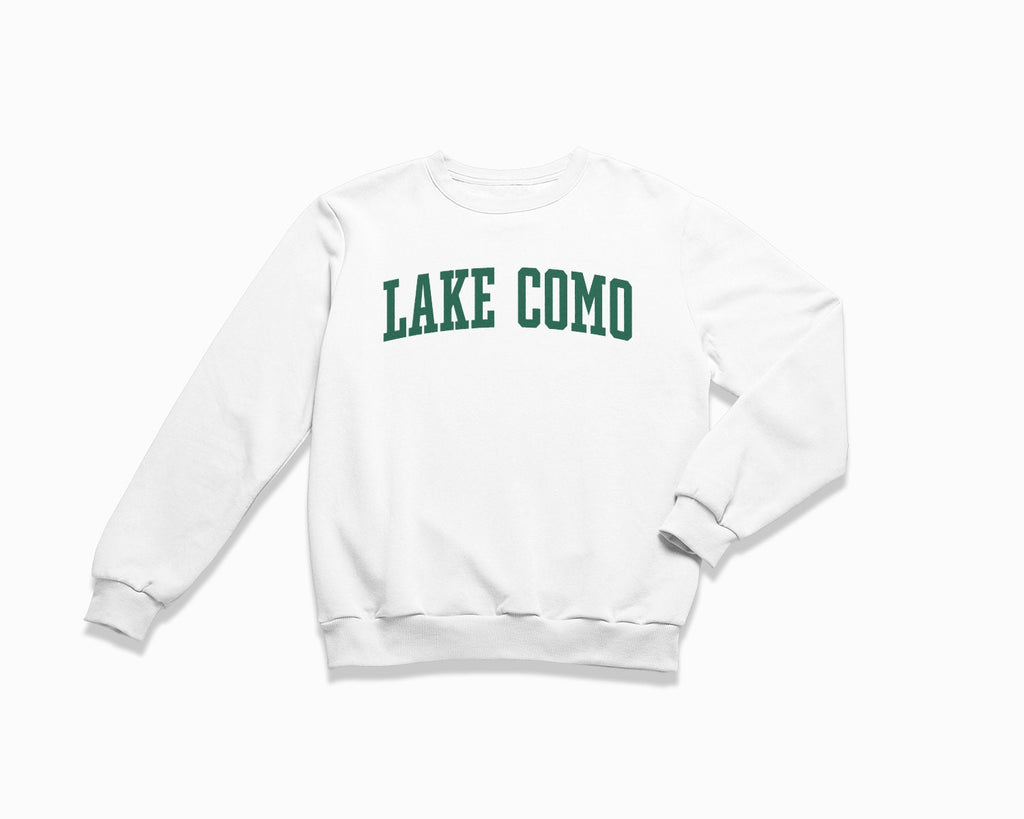 Lake Como Crewneck Sweatshirt - White/Forest Green