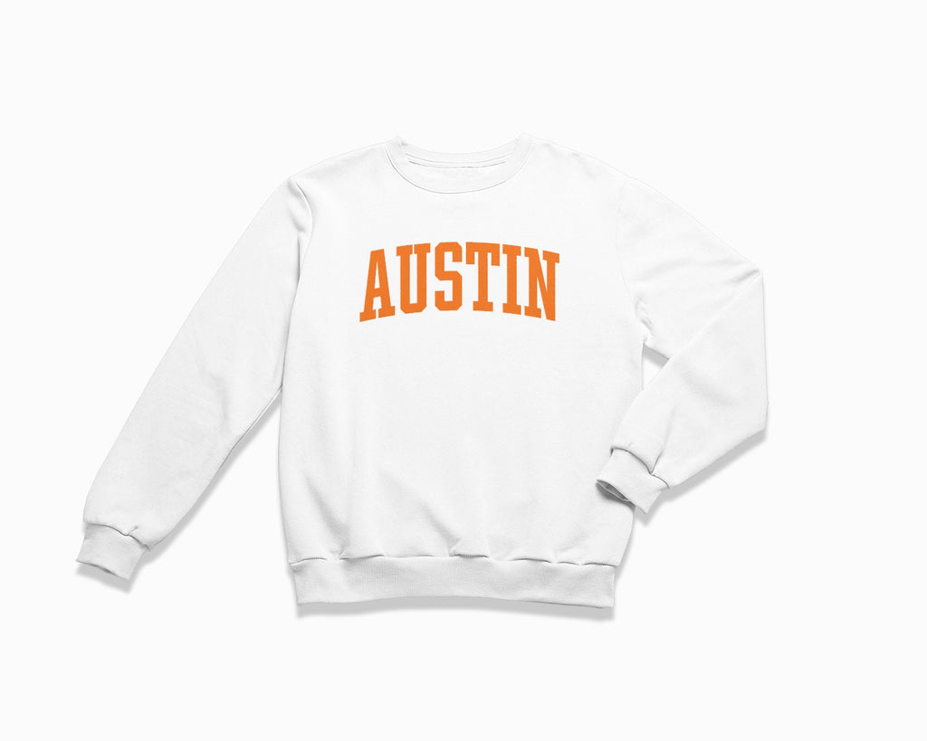 Austin Crewneck Sweatshirt - White/Orange