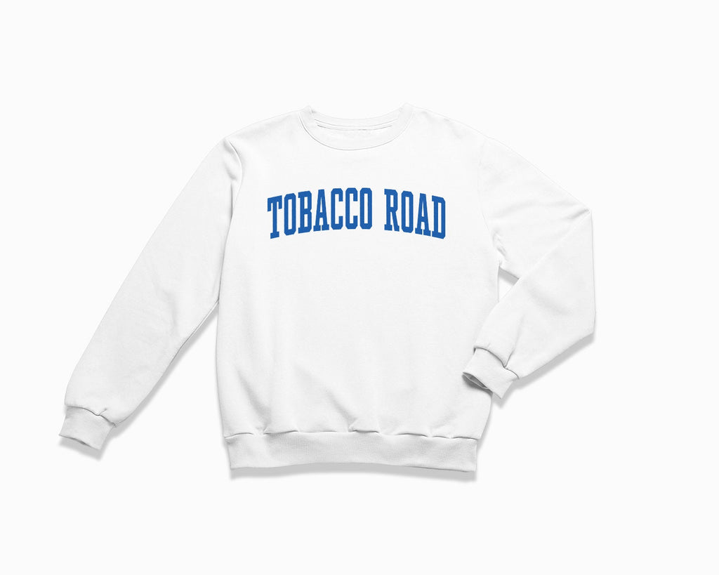 Tobacco Road Crewneck Sweatshirt - White/Royal Blue
