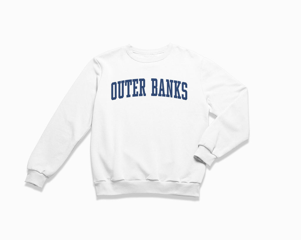 Outer Banks Crewneck Sweatshirt - White/Navy Blue