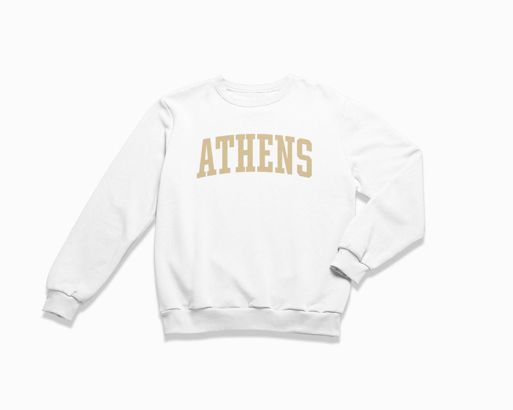 Athens Crewneck Sweatshirt - White/Tan