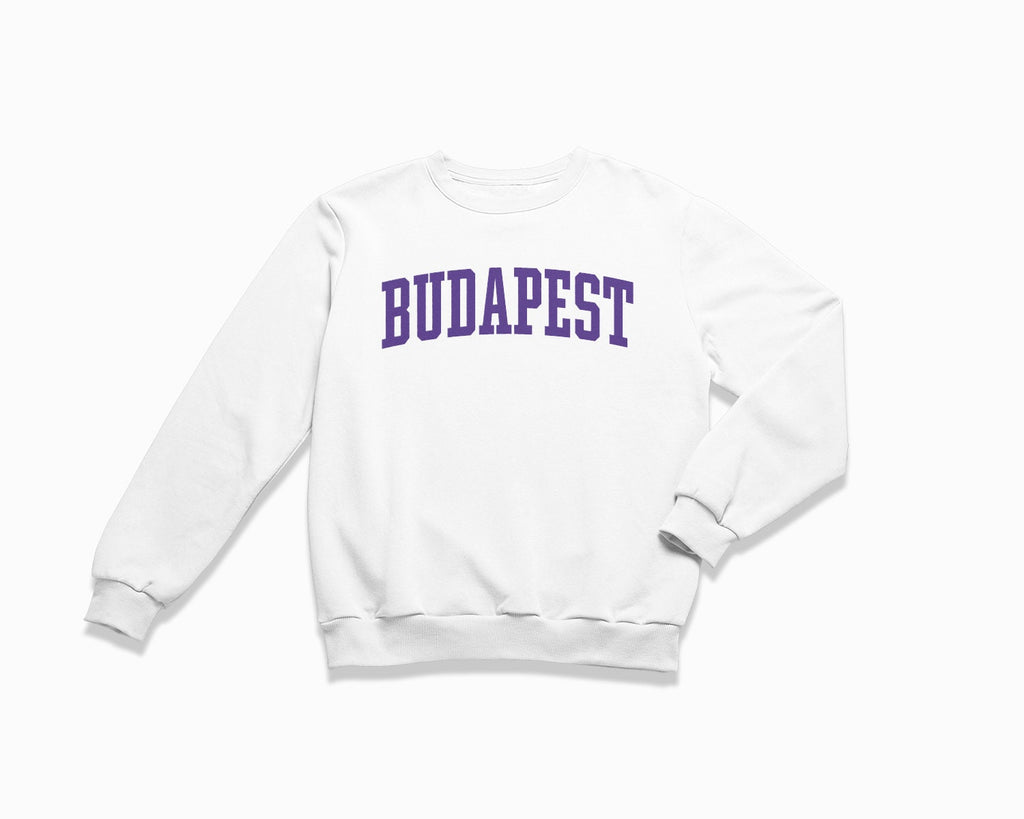 Budapest Crewneck Sweatshirt - White/Purple