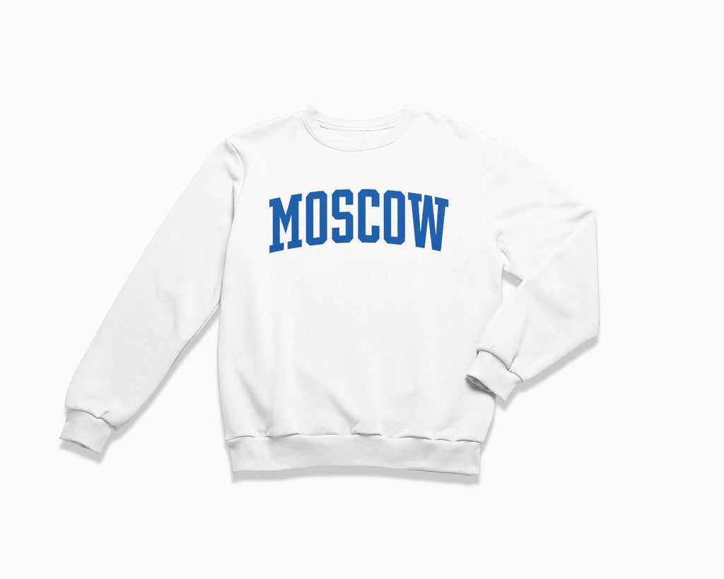 Moscow Crewneck Sweatshirt - White/Royal Blue