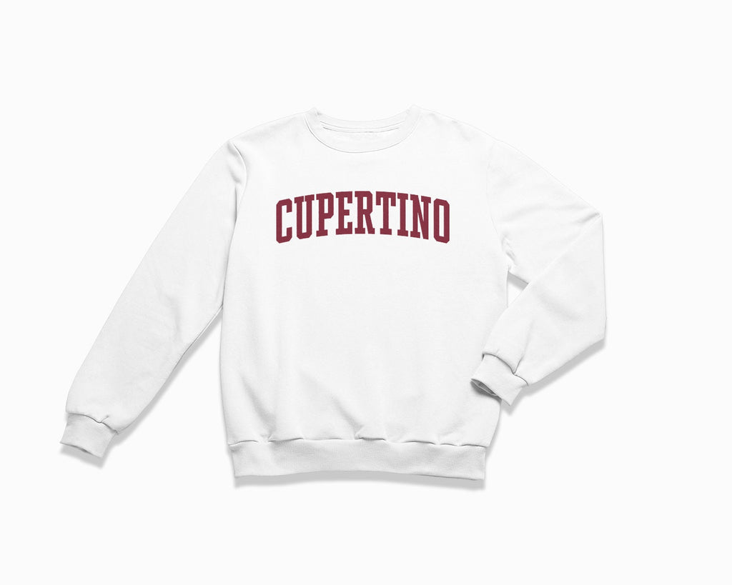 Cupertino Crewneck Sweatshirt - White/Maroon