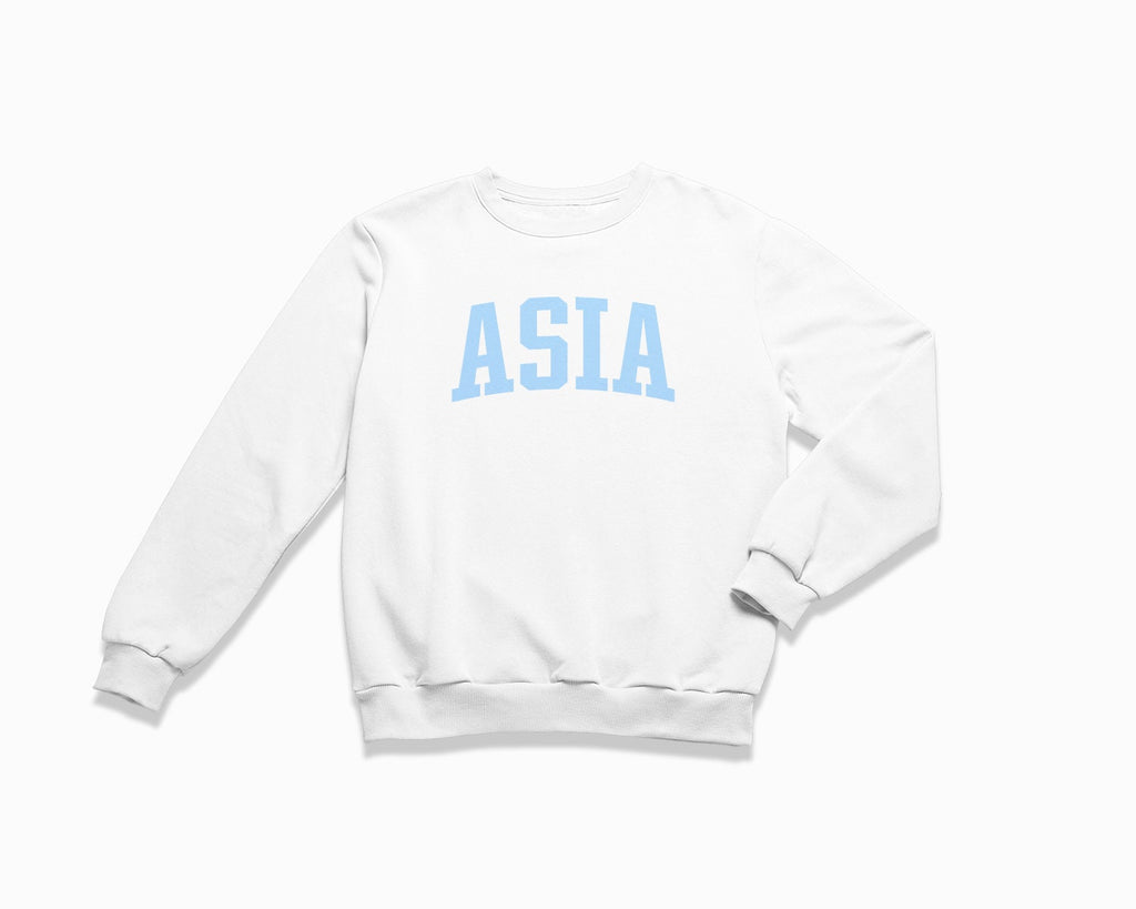 Asia Crewneck Sweatshirt - White/Light Blue