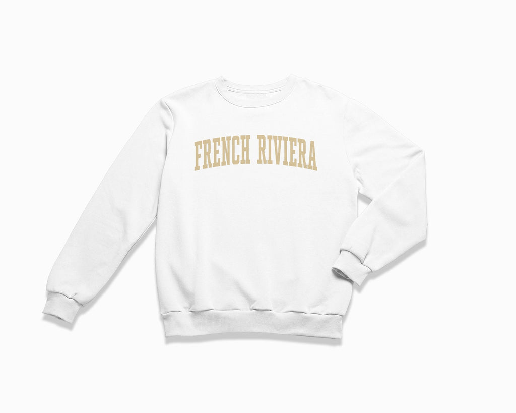 French Riviera Crewneck Sweatshirt - White/Tan
