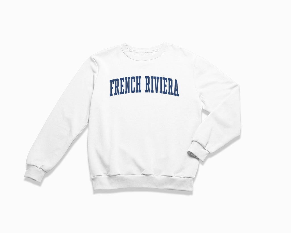 French Riviera Crewneck Sweatshirt - White/Navy Blue