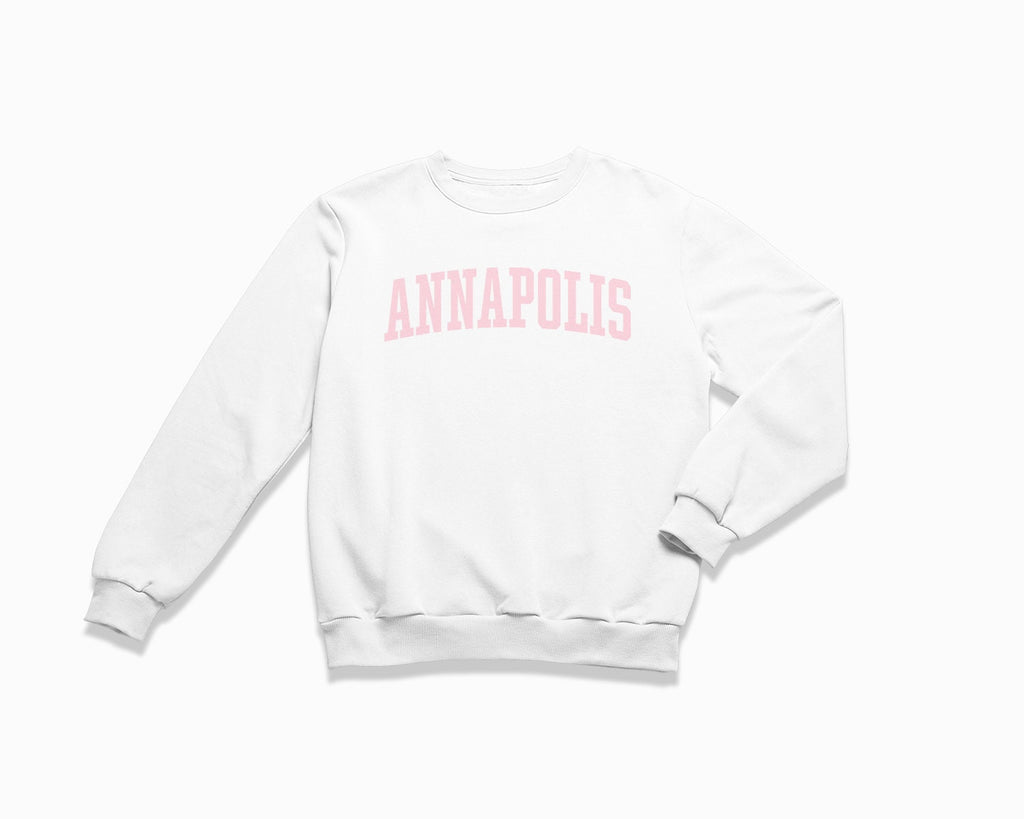 Annapolis Crewneck Sweatshirt - White/Light Pink