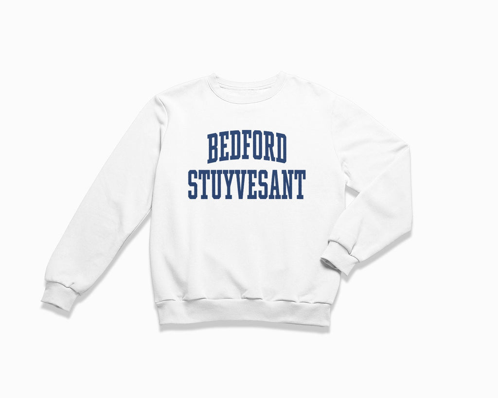 Bedford Stuyvesant Crewneck Sweatshirt - White/Navy Blue