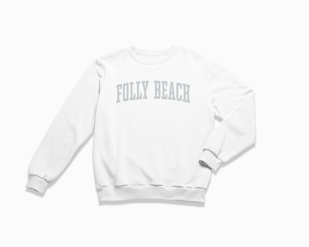 Folly Beach Crewneck Sweatshirt - White/Grey