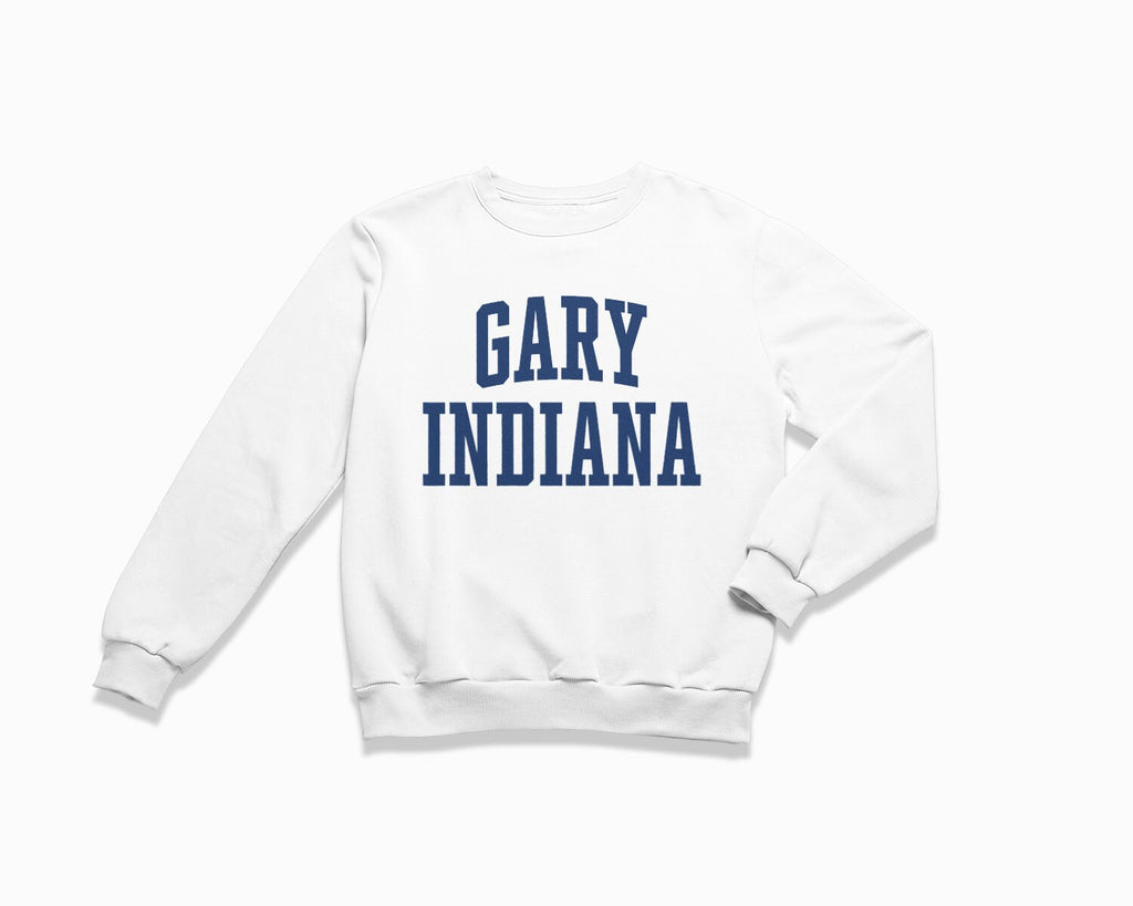 Gary Indiana Crewneck Sweatshirt - White/Navy Blue