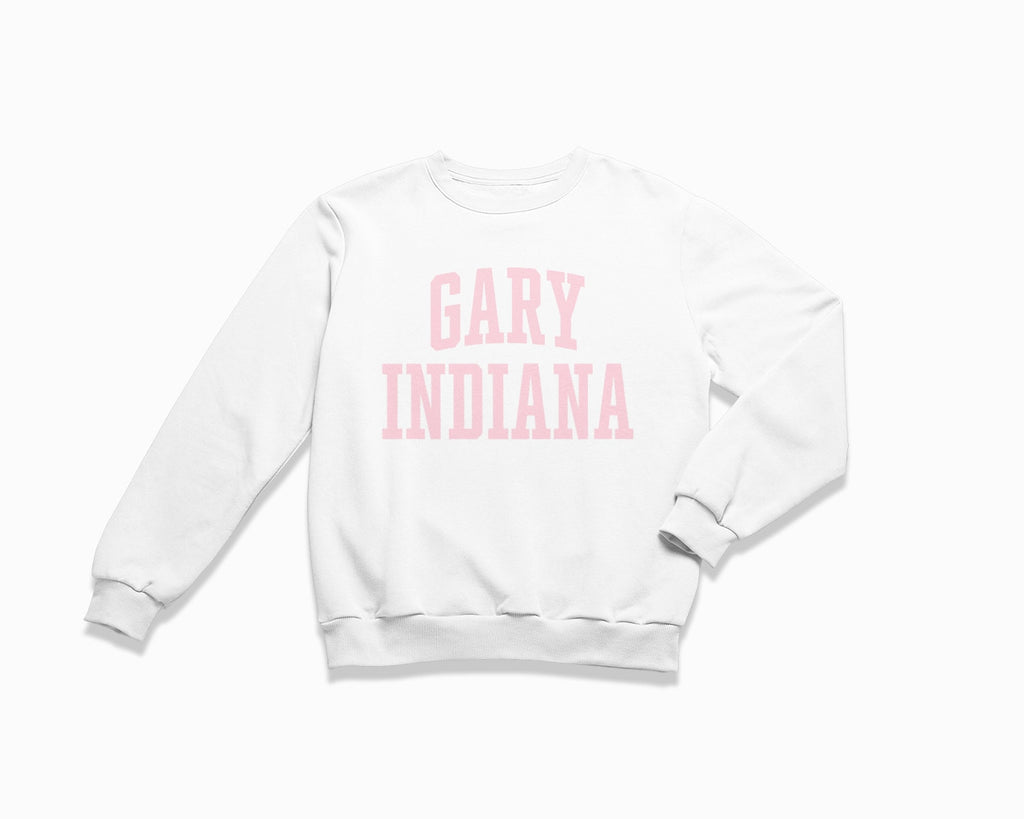 Gary Indiana Crewneck Sweatshirt - White/Light Pink