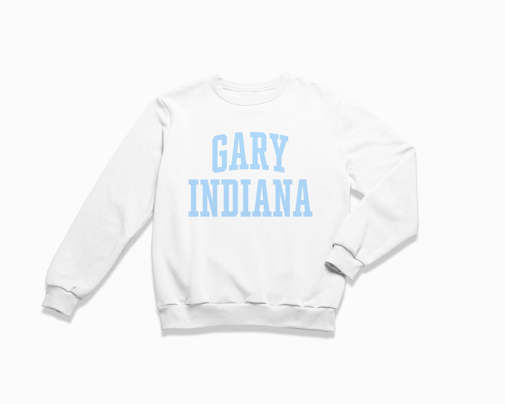 Gary Indiana Crewneck Sweatshirt - White/Light Blue