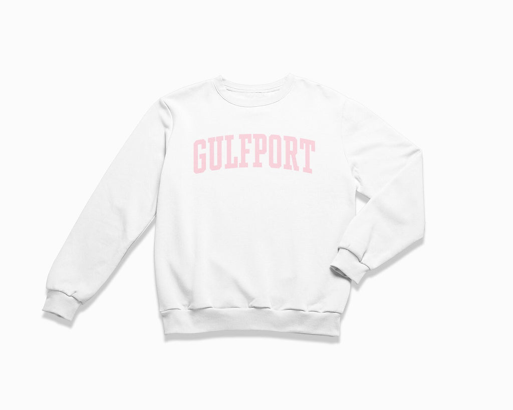 Gulfport Crewneck Sweatshirt - White/Light Pink