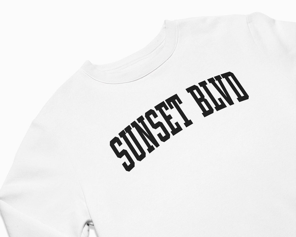 Sunset Blvd Crewneck Sweatshirt - White/Black