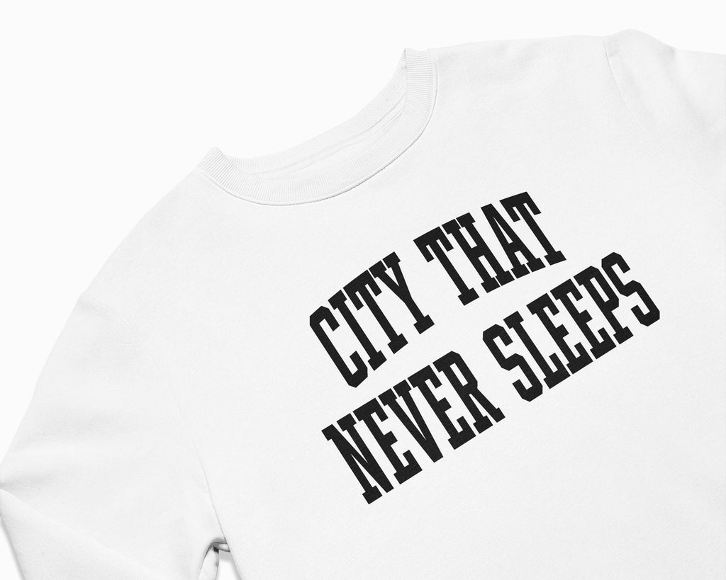 City That Never Sleeps Crewneck Sweatshirt - White/Black