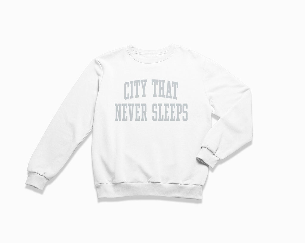 City That Never Sleeps Crewneck Sweatshirt - White/Grey