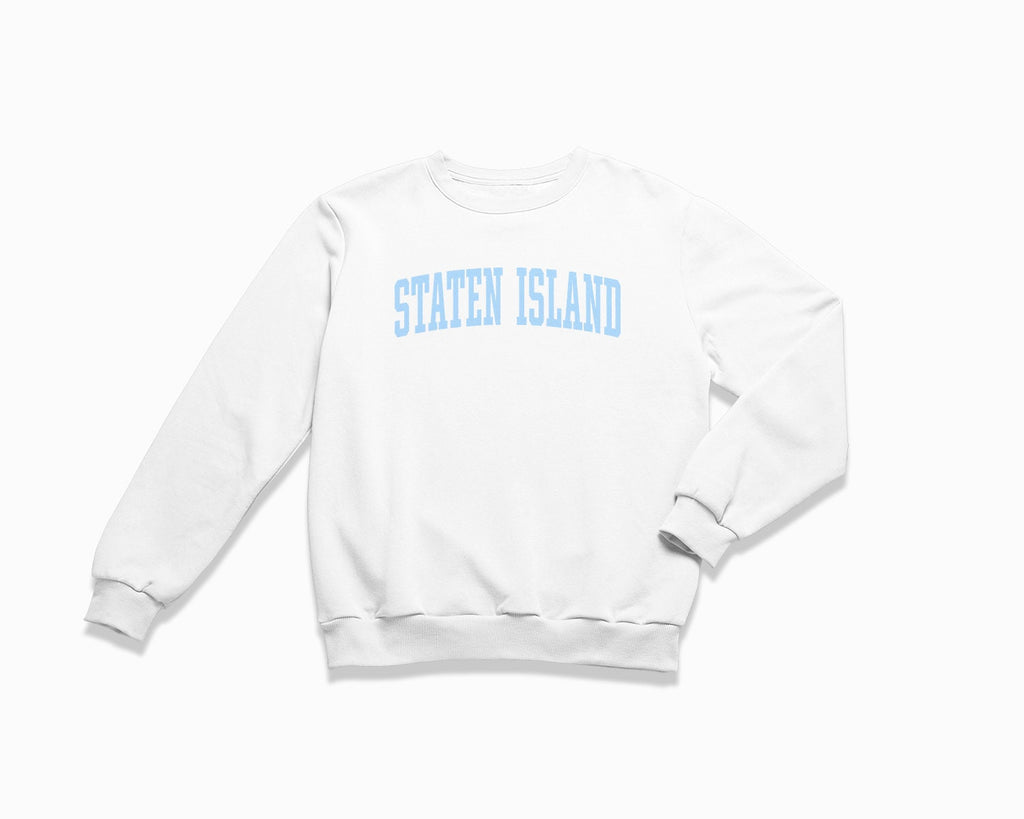 Staten Island Crewneck Sweatshirt - White/Light Blue
