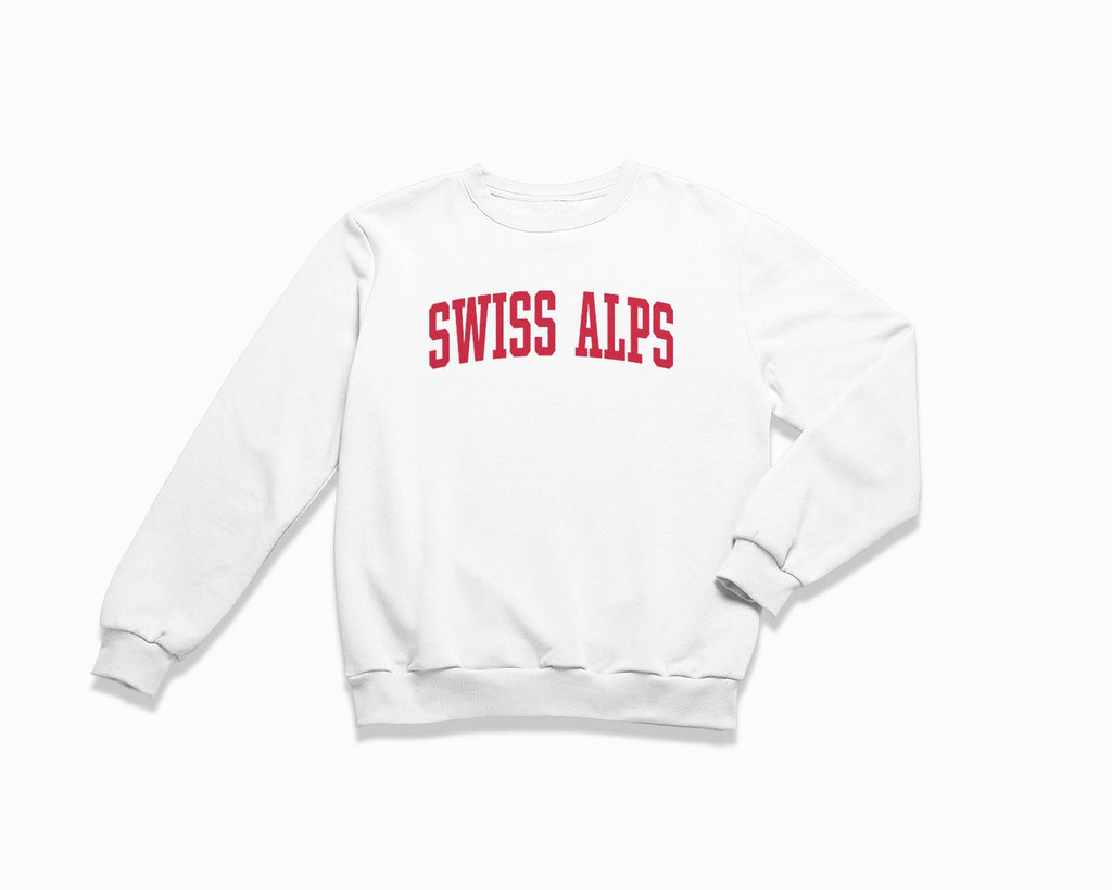Swiss Alps Crewneck Sweatshirt - White/Red