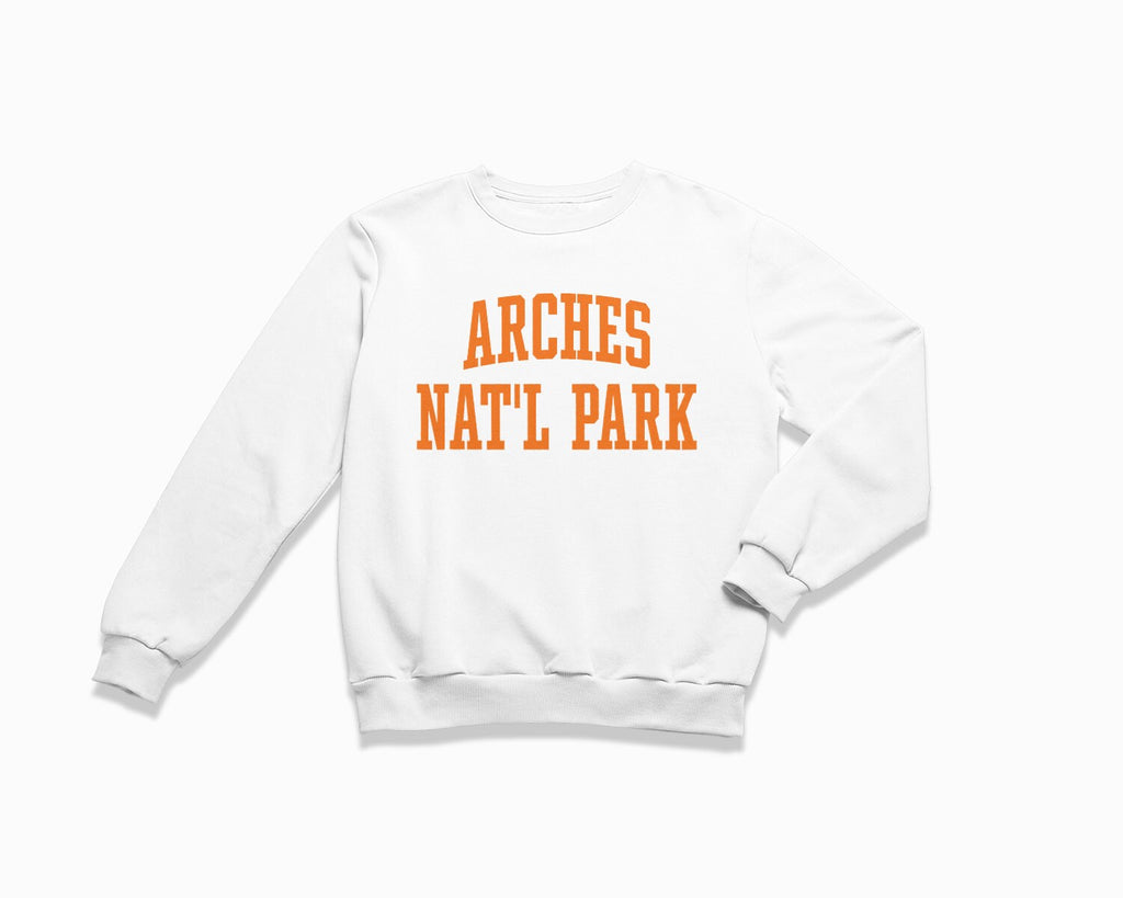 Arches Nat'l Park Crewneck Sweatshirt - White/Orange