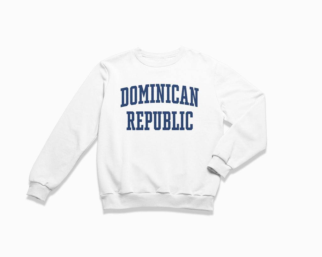 Dominican Republic Crewneck Sweatshirt - White/Navy Blue