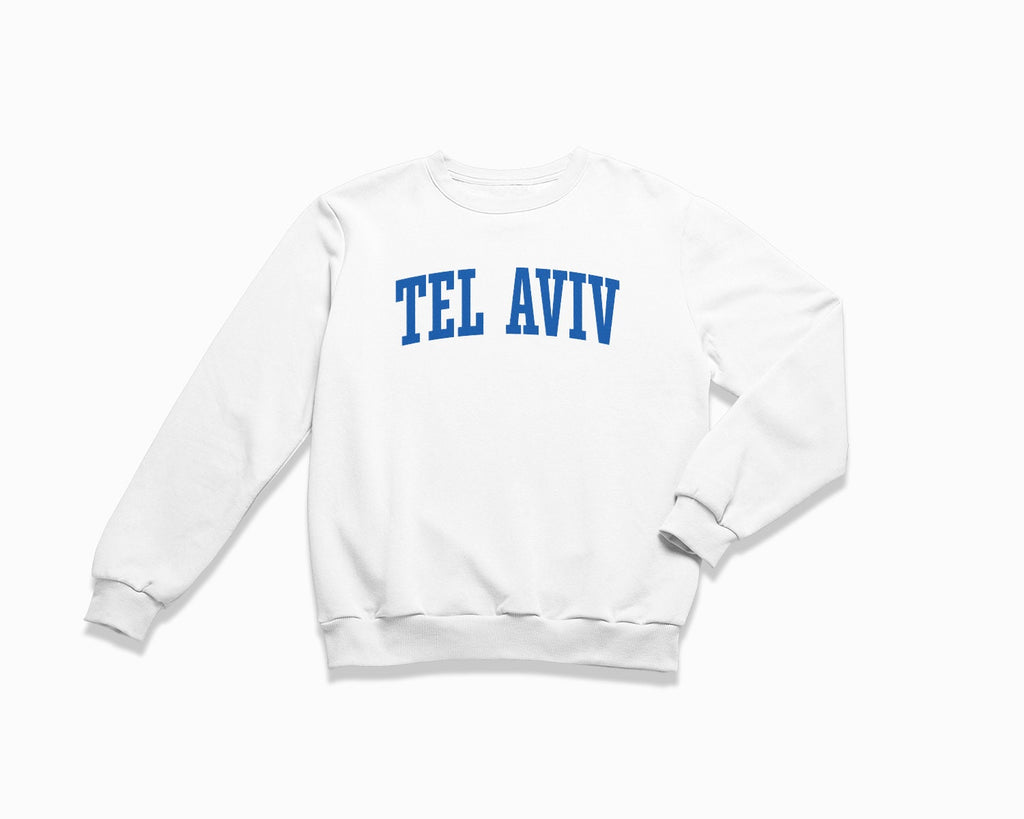 Tel Aviv Crewneck Sweatshirt - White/Royal Blue