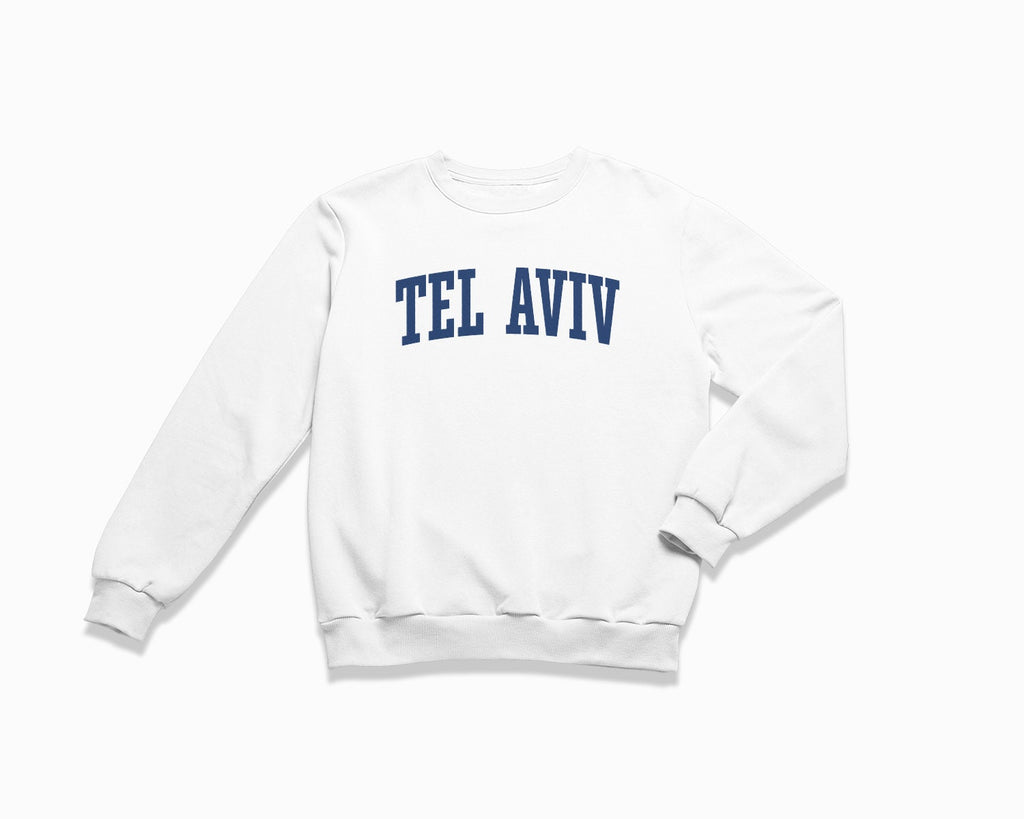 Tel Aviv Crewneck Sweatshirt - White/Navy Blue