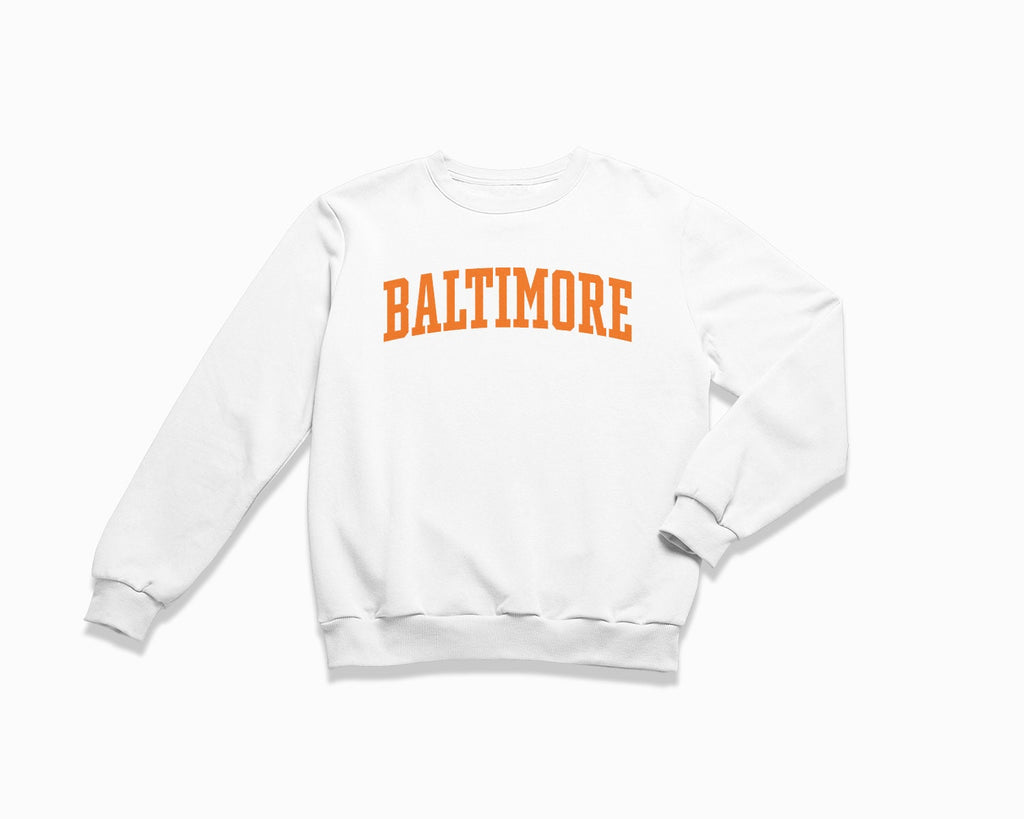 Baltimore Crewneck Sweatshirt - White/Orange