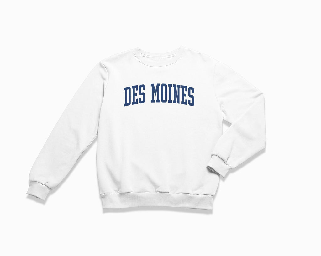 Des Moines Crewneck Sweatshirt - White/Navy Blue