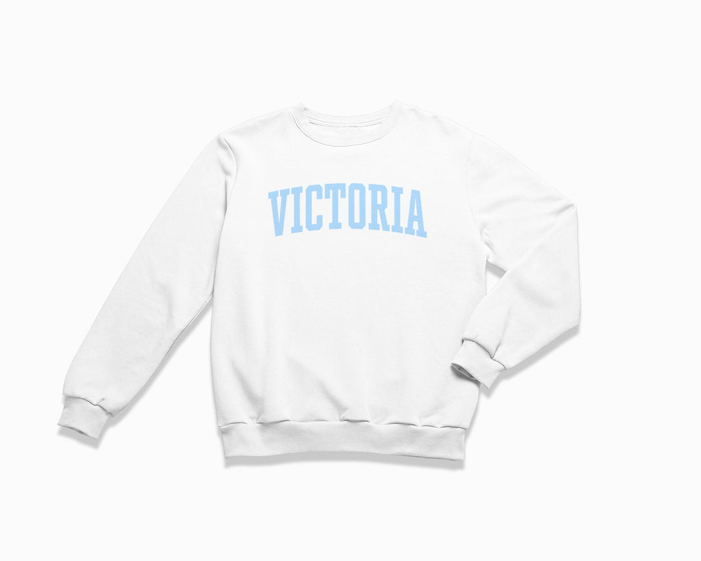 Victoria Crewneck Sweatshirt - White/Light Blue