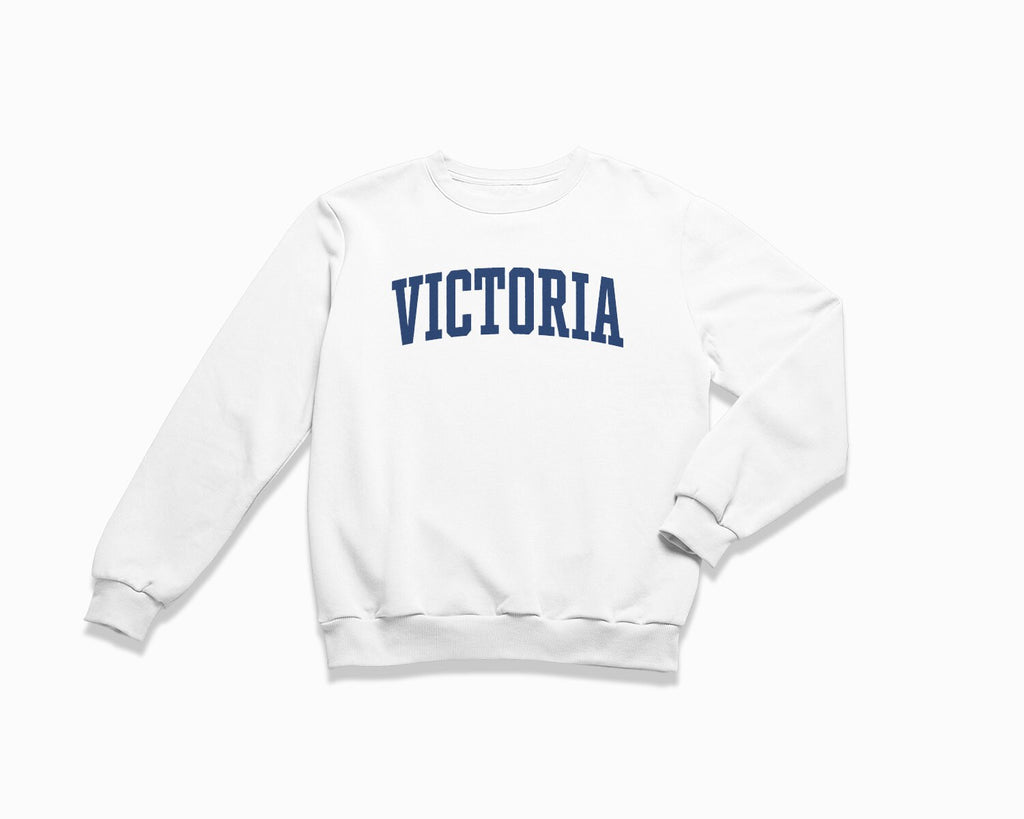 Victoria Crewneck Sweatshirt - White/Navy Blue