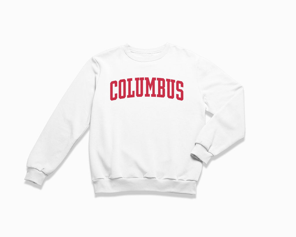 Columbus Crewneck Sweatshirt - White/Red