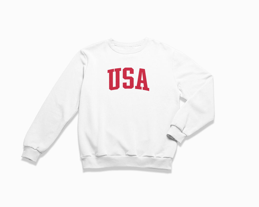 USA Crewneck Sweatshirt - White/Red