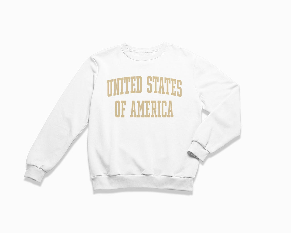 United States of America Crewneck Sweatshirt - White/Tan
