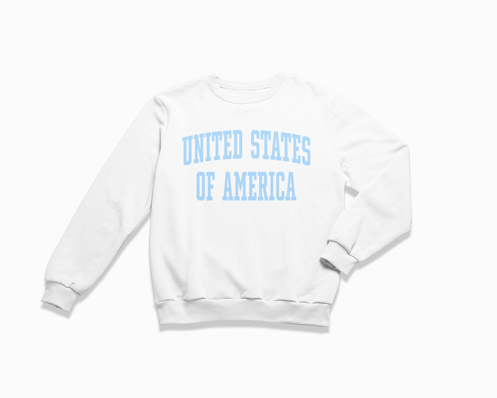 United States of America Crewneck Sweatshirt - White/Light Blue