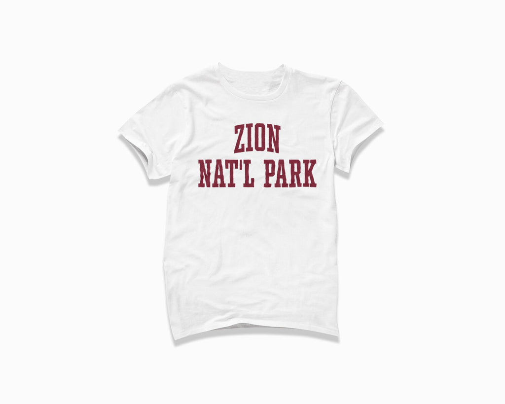 Zion National Park Shirt - White/Maroon