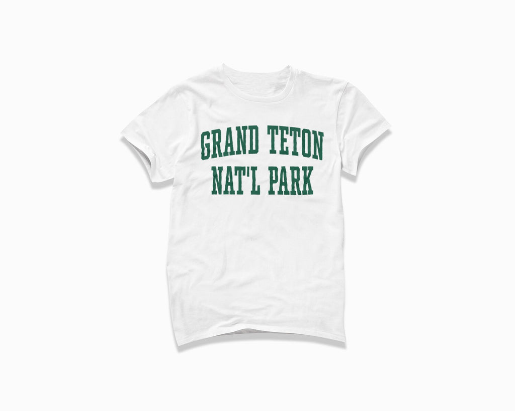 Grand Teton National Park Shirt - White/Forest Green