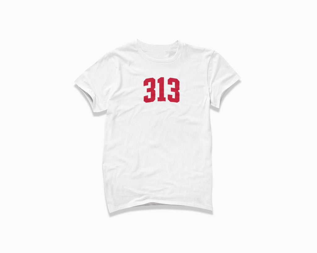 313 (Detroit) Shirt - White/Red