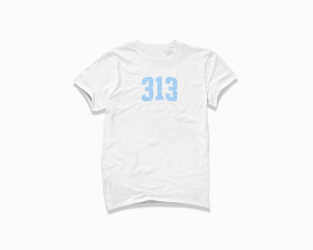 313 (Detroit) Shirt - White/Light Blue
