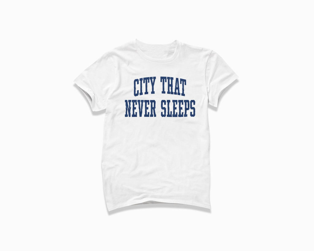 City That Never Sleeps Shirt - White/Navy Blue