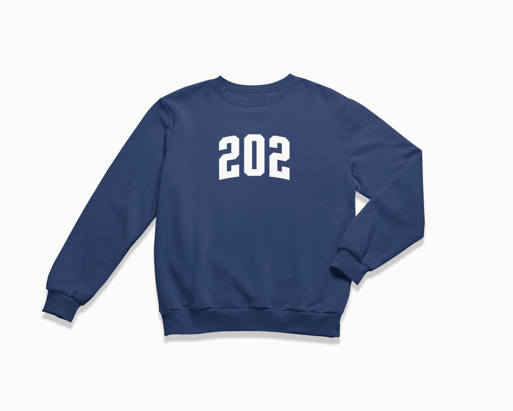 202 (Washington DC) Crewneck Sweatshirt - Navy Blue